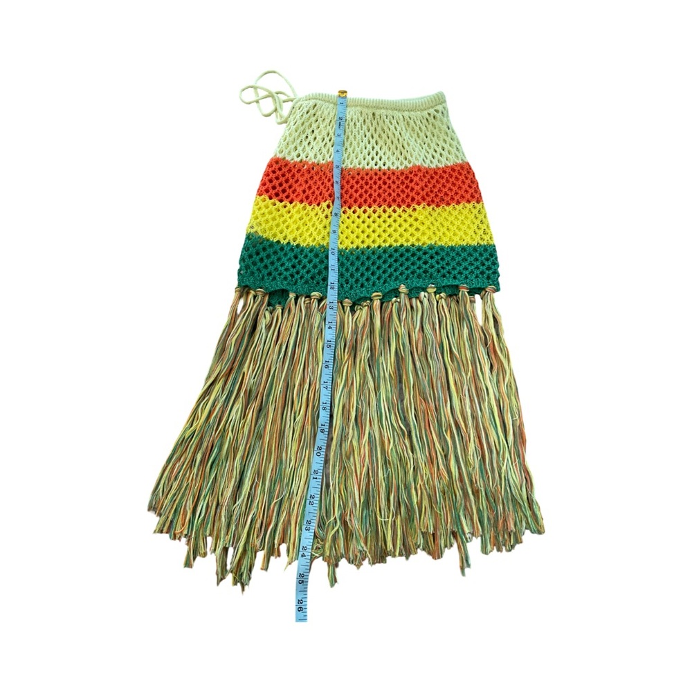 SHEIN Plus Crochet bikini top & Fringe Skirt Rasta Colors Adjustable Set 1X-3X - Picture 5 of 9